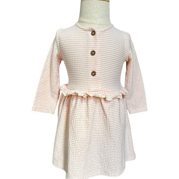 Primark Other - Primark Baby Girl Long Sleeve Striped Ruffle Button Detail Dress. 9-12 Months.